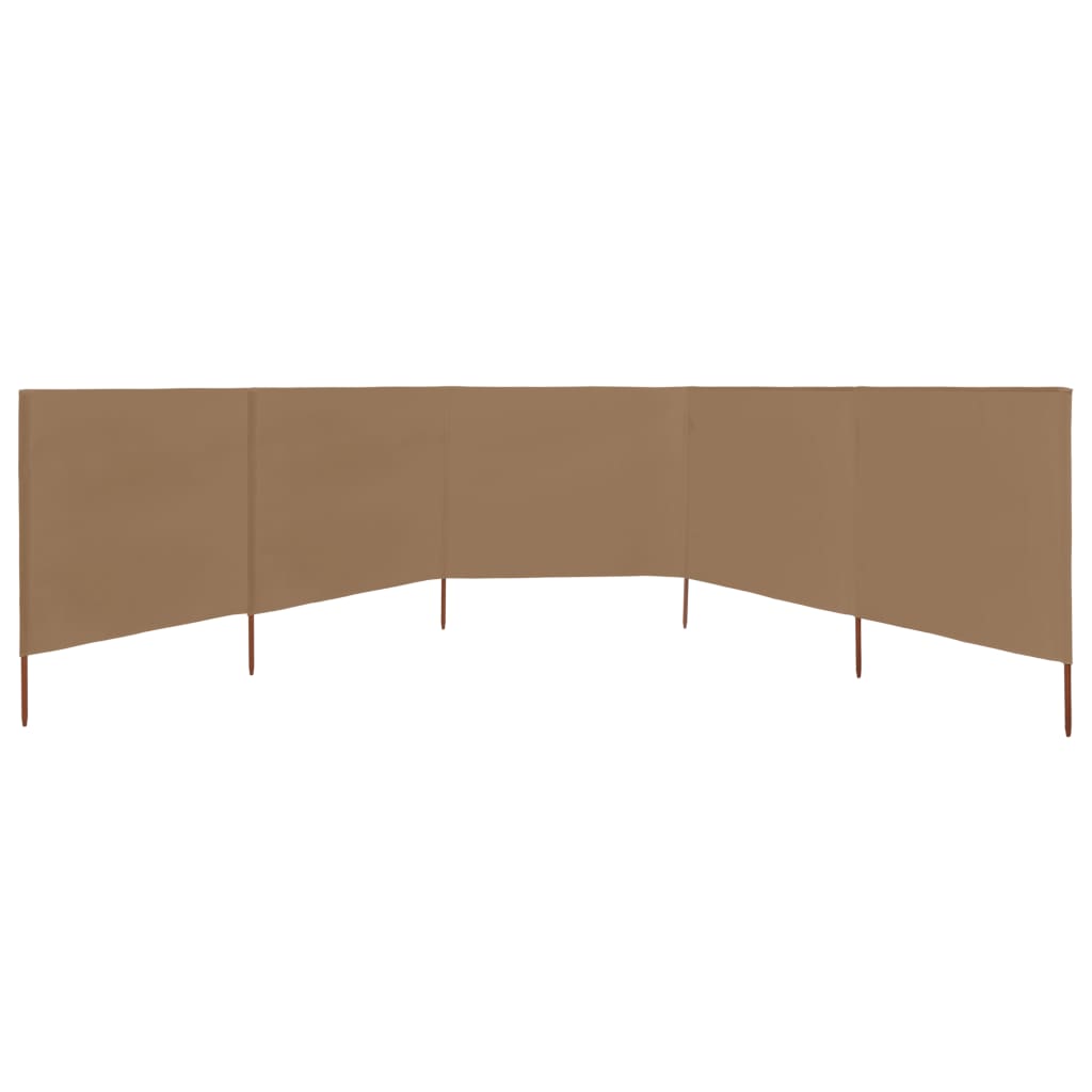 5-panel Wind Screen Fabric 600x80 cm Taupe