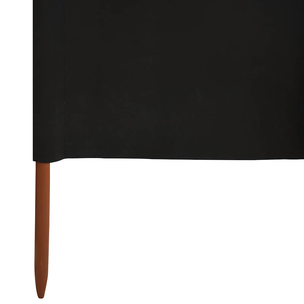 5-panel Wind Screen Fabric 600x80 cm Black