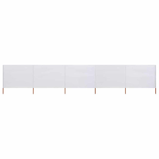 5-panel Wind Screen Fabric 600x160 cm Sand White