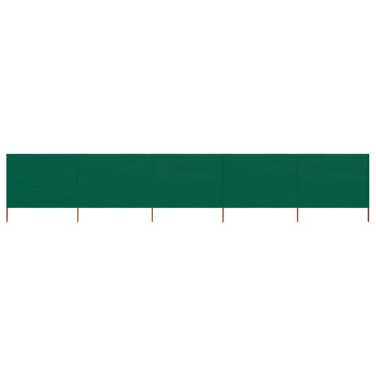 5-panel Wind Screen Fabric 600x160 cm Green