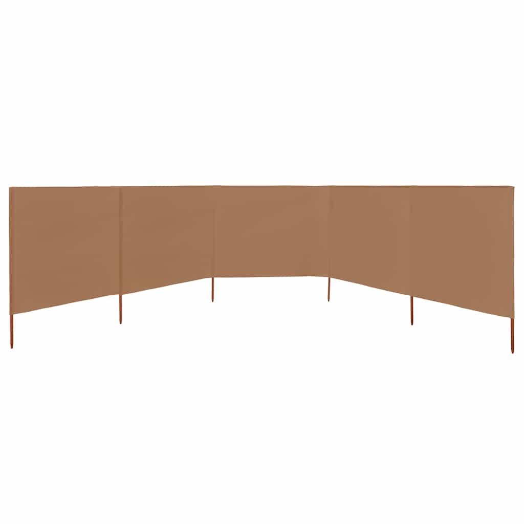 5-panel Wind Screen Fabric 600x160 cm Taupe