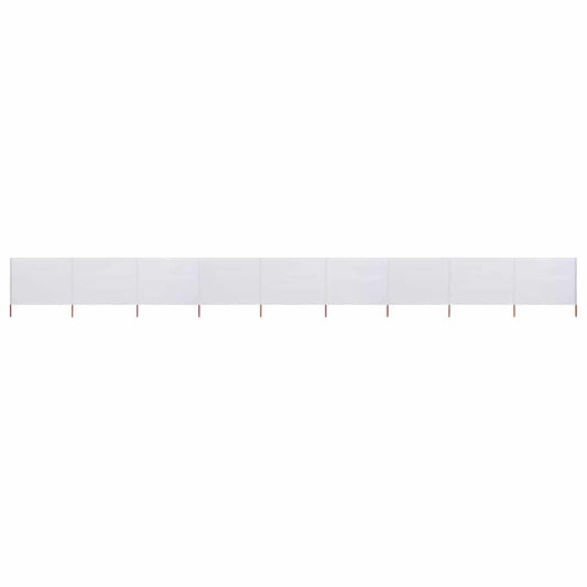 9-panel Wind Screen Fabric 1200x120 cm Sand White