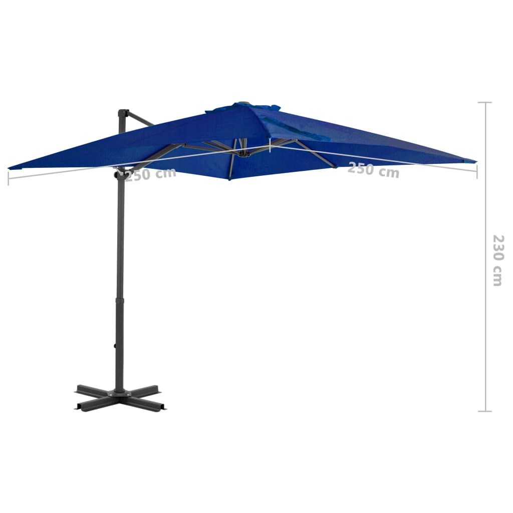 Cantilever Garden Parasol with Aluminium Pole Azure Blue 250x250 cm