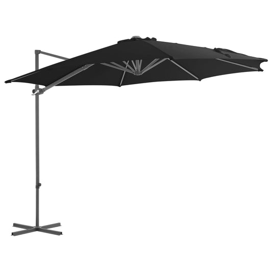 Cantilever Garden Parasol with Steel Pole Black 300 cm