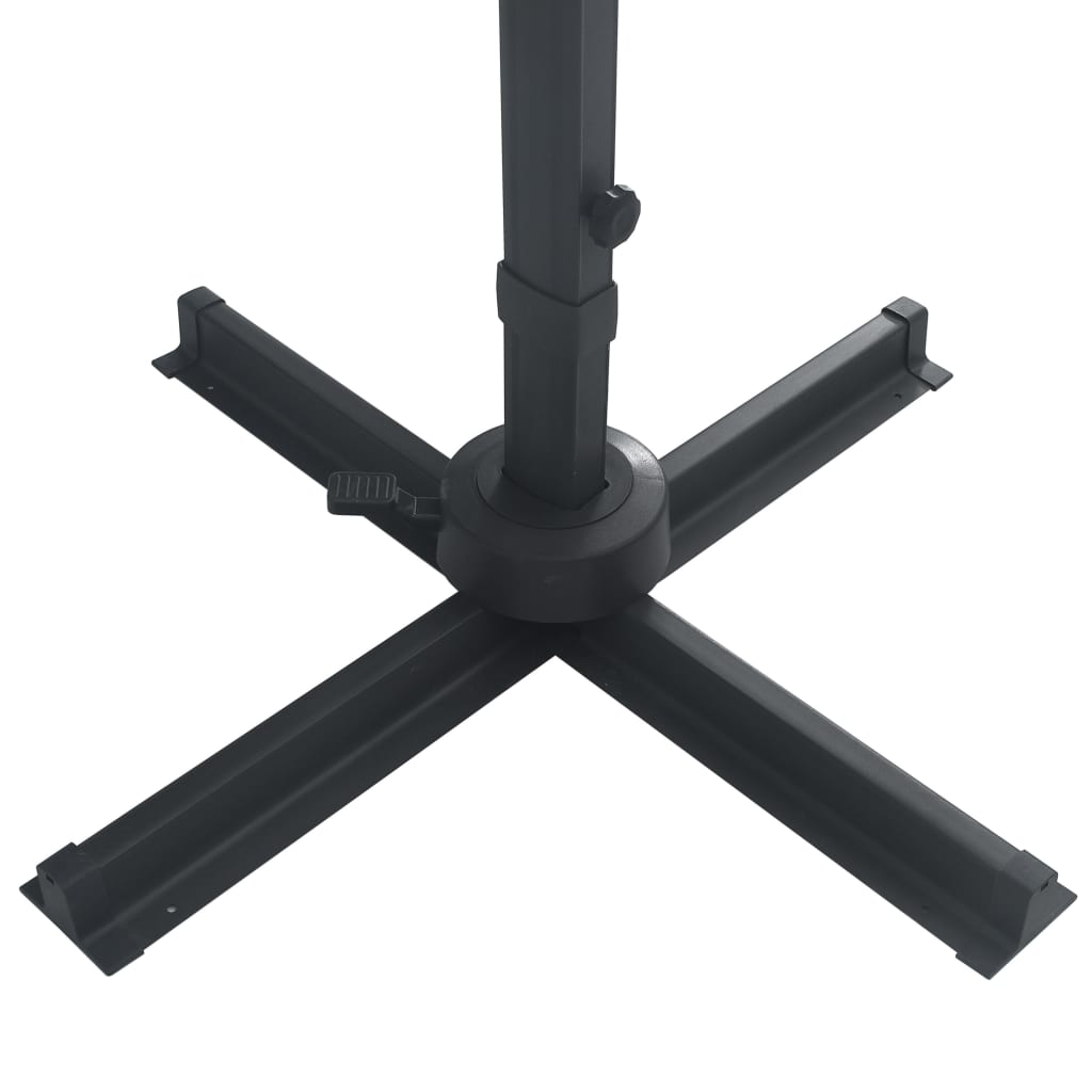 Cantilever Garden Parasol with LED Lights and Aluminium Pole 400x300 cm Anthracite