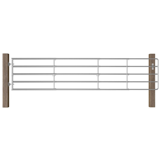 5 Bar Field Gate Steel (150-400)x90 cm Silver