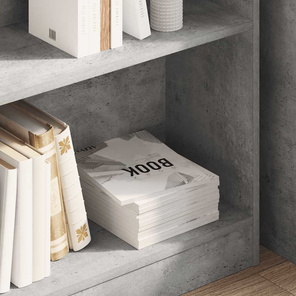 Bookshelf Concrete Grey 80x24x75 cm Engineered Wood