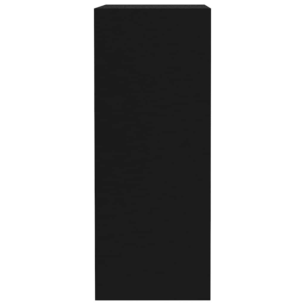 2-Tier Book Cabinet Black 40x30x76.5 cm Engineered Wood