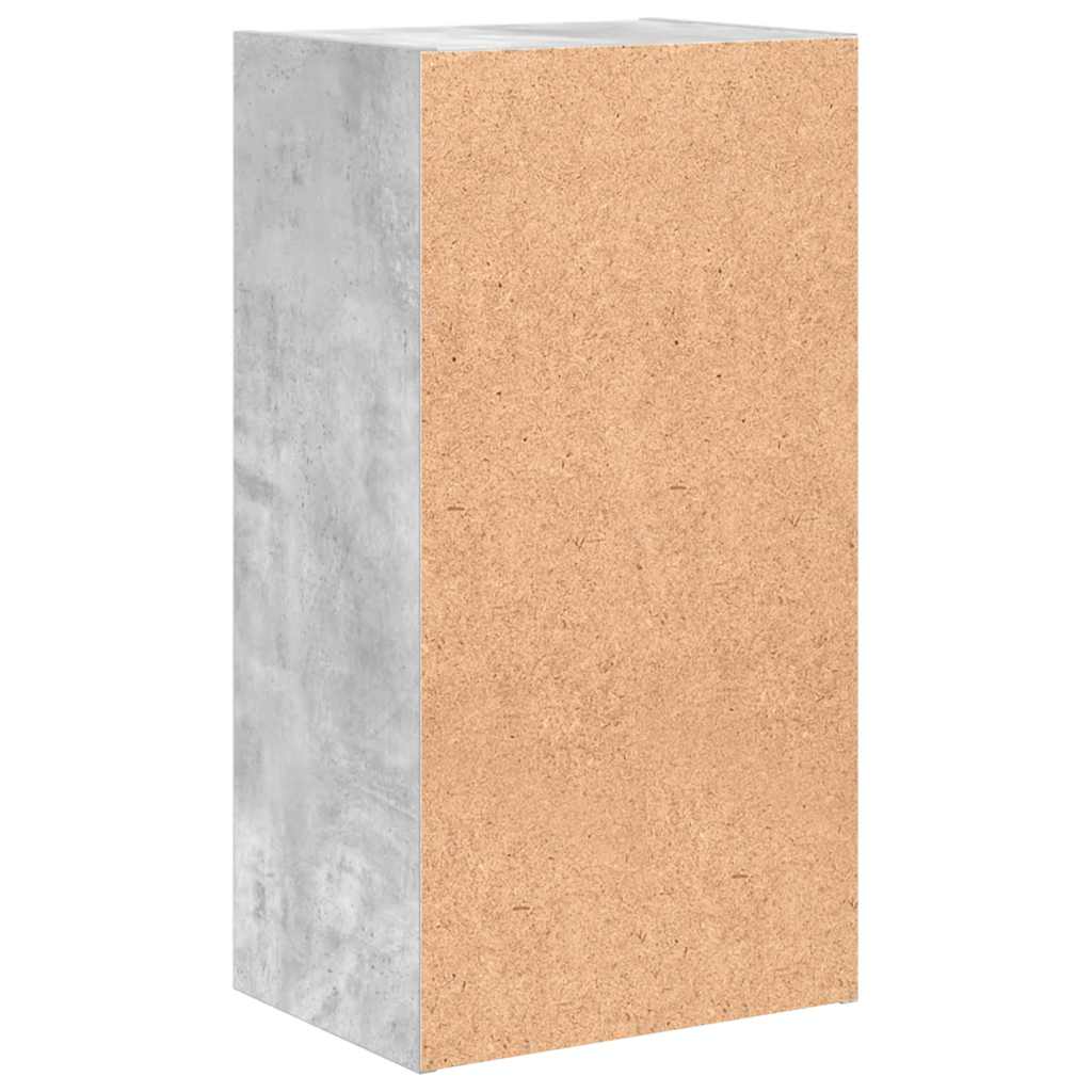2-Tier Book Cabinet Concrete Grey 40x30x76.5 cm Engineered Wood