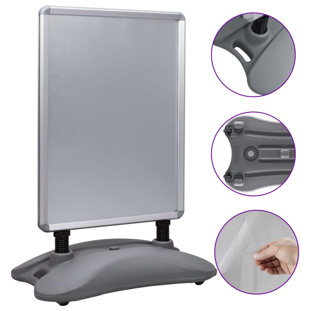 A1 Waterbase Poster Stand Grey Aluminium Alloy