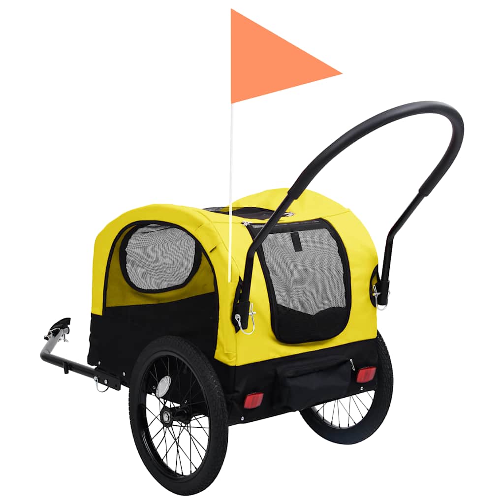 2-in-1 Pet Bike Trailer & Jogging Stroller Yellow and Black