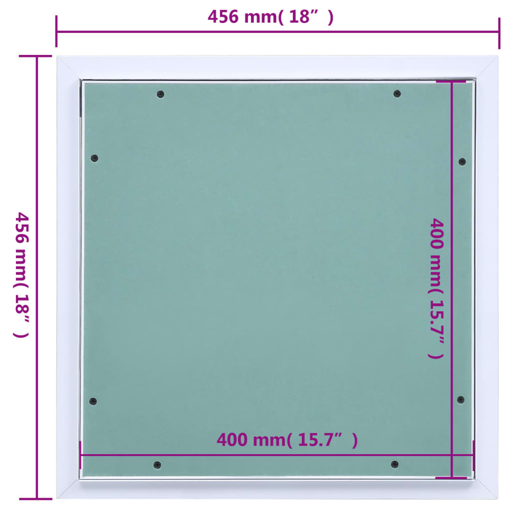 Access Panel with Aluminium Frame and Plasterboard 400x400 mm