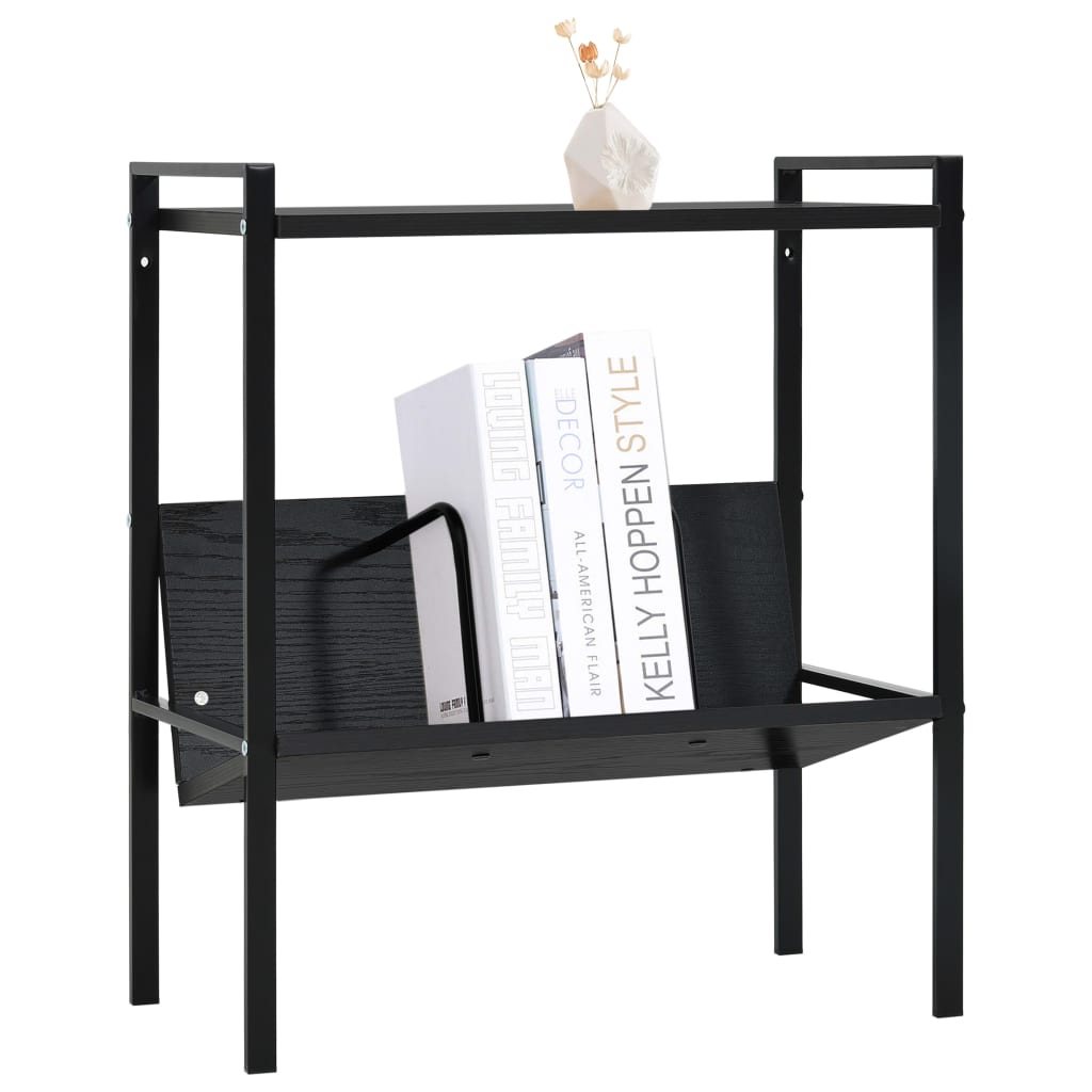 2-Layer Book Shelf Black 52x28x59 cm Engineered Wood