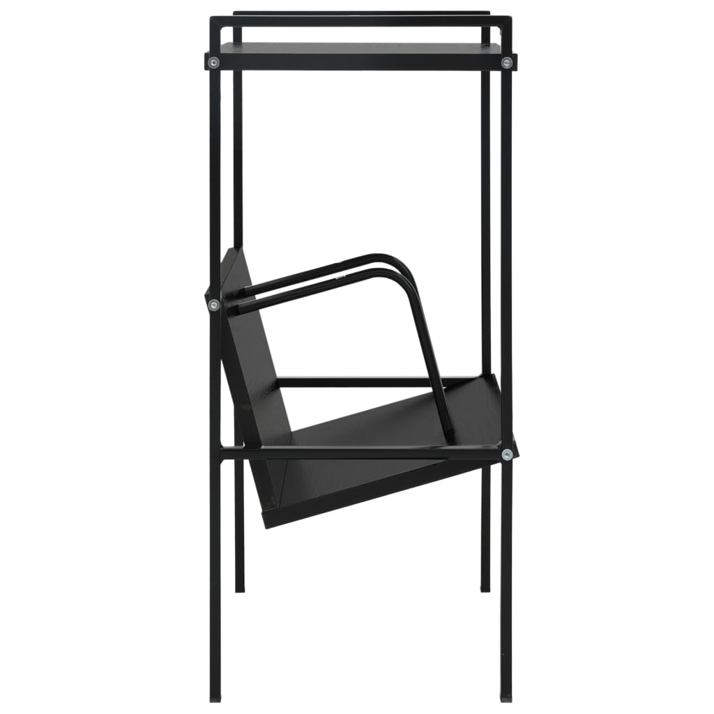 2-Layer Book Shelf Black 52x28x59 cm Engineered Wood