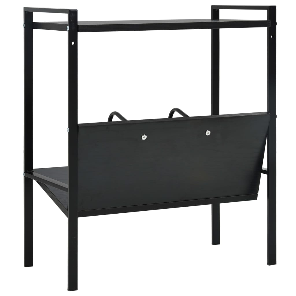 2-Layer Book Shelf Black 52x28x59 cm Engineered Wood