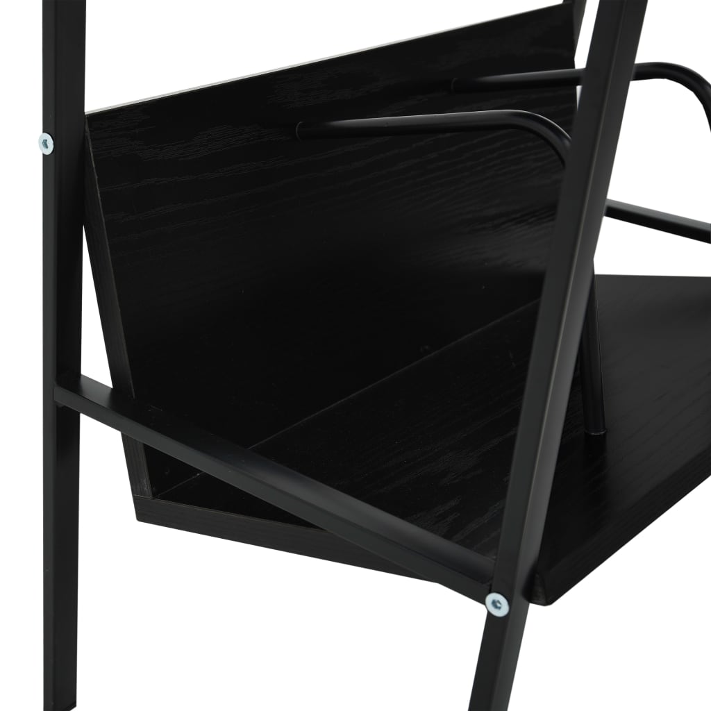 2-Layer Book Shelf Black 52x28x59 cm Engineered Wood