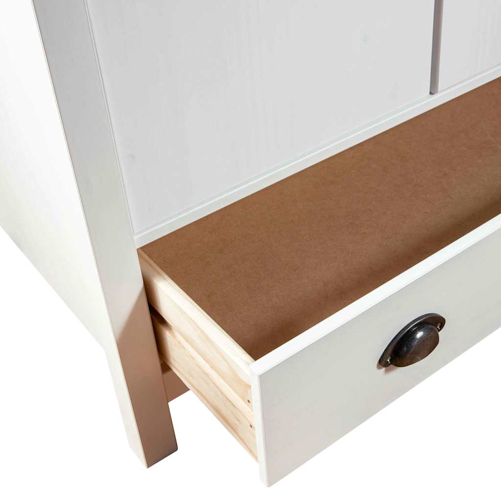 2-Door Wardrobe Hill White 89x50x170 cm Solid Pine Wood