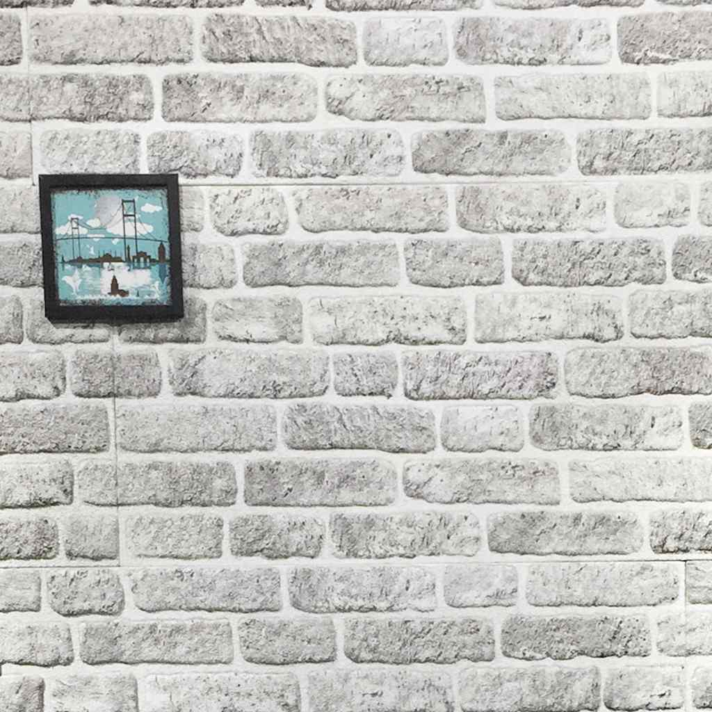 3D Wall Panels with Light Grey Brick Design 10 pcs EPS