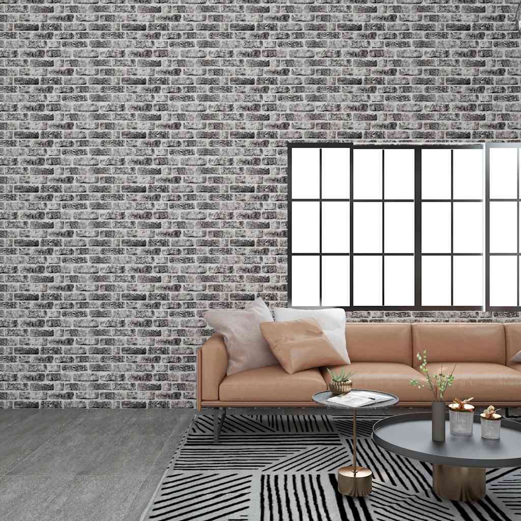 3D Wall Panels with Dark Grey Brick Design 10 pcs EPS