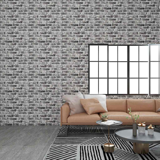 3D Wall Panels with Dark Grey Brick Design 10 pcs EPS
