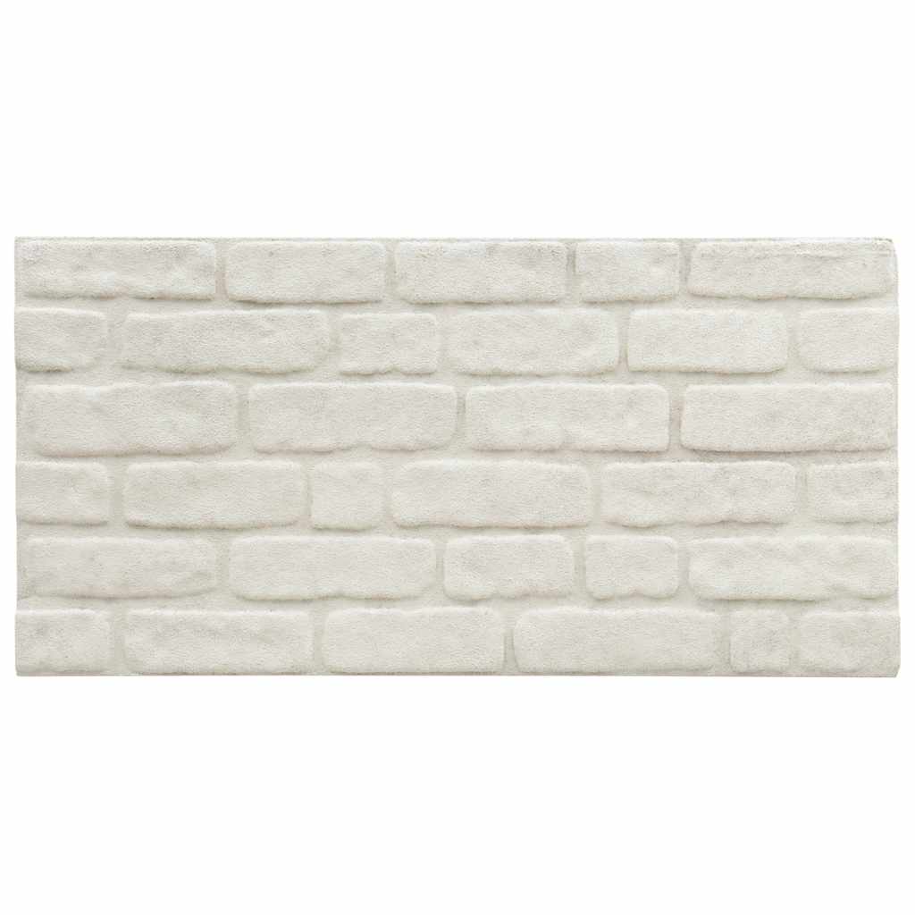 3D Wall Panels with White Brick Design 10 pcs EPS