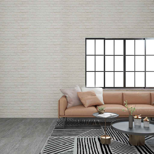 3D Wall Panels with White Brick Design 10 pcs EPS