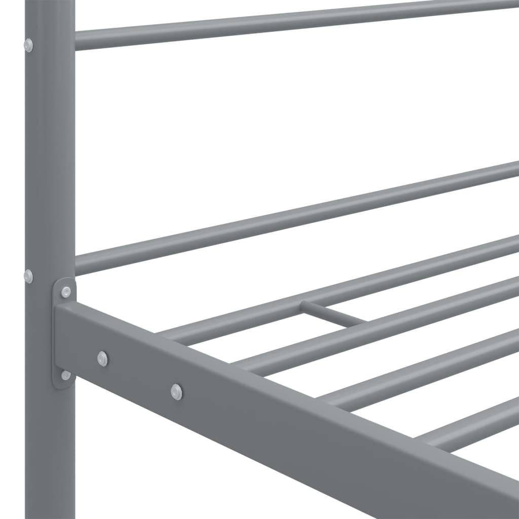 Canopy Bed Frame without Mattress Grey Metal 90x200 cm