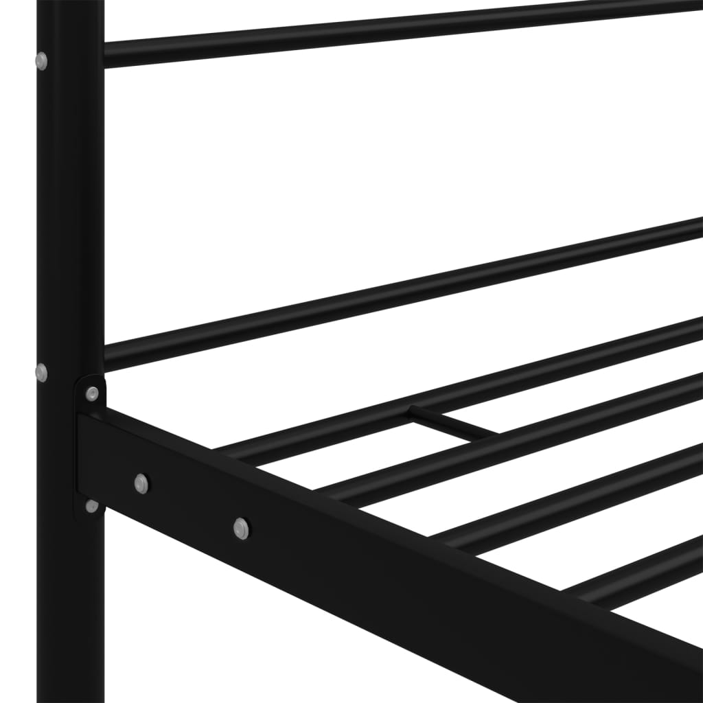 Canopy Bed Frame without Mattress Black Metal 100x200 cm