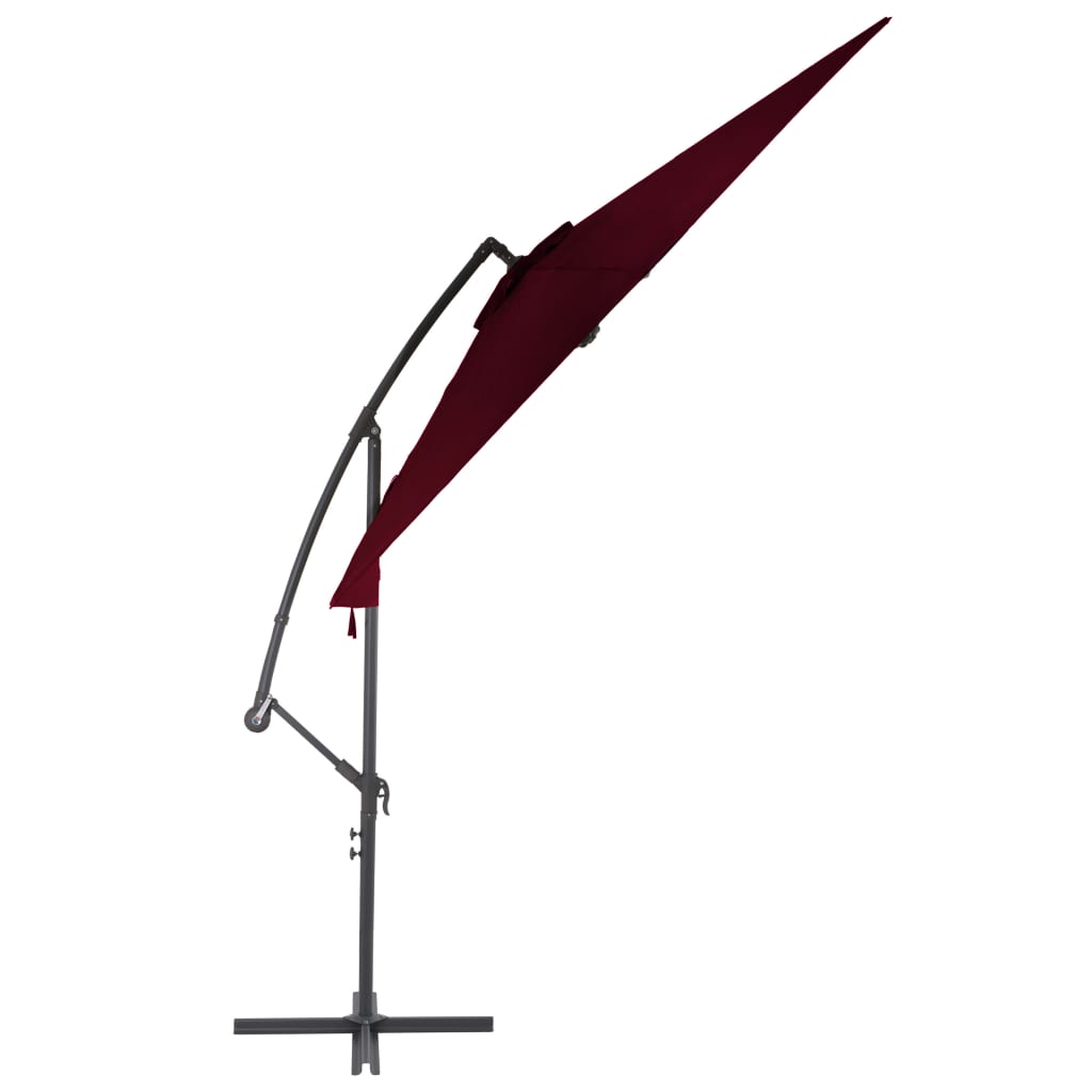 Cantilever Garden Parasol with Aluminium Pole Bordeaux Red 300 cm