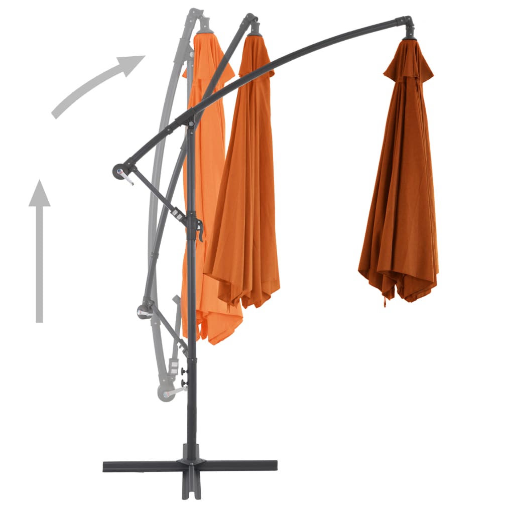 Cantilever Garden Parasol with Aluminium Pole Terracotta 300 cm