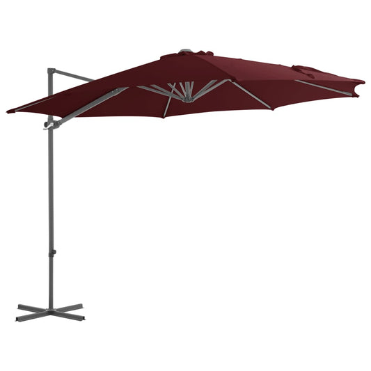 Cantilever Garden Parasol with Steel Pole Bordeaux Red 300 cm