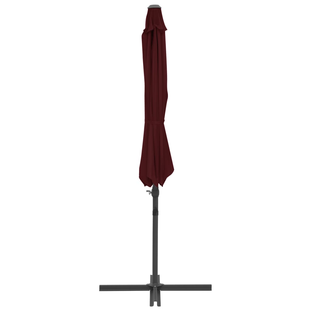 Cantilever Garden Parasol with Steel Pole Bordeaux Red 300 cm