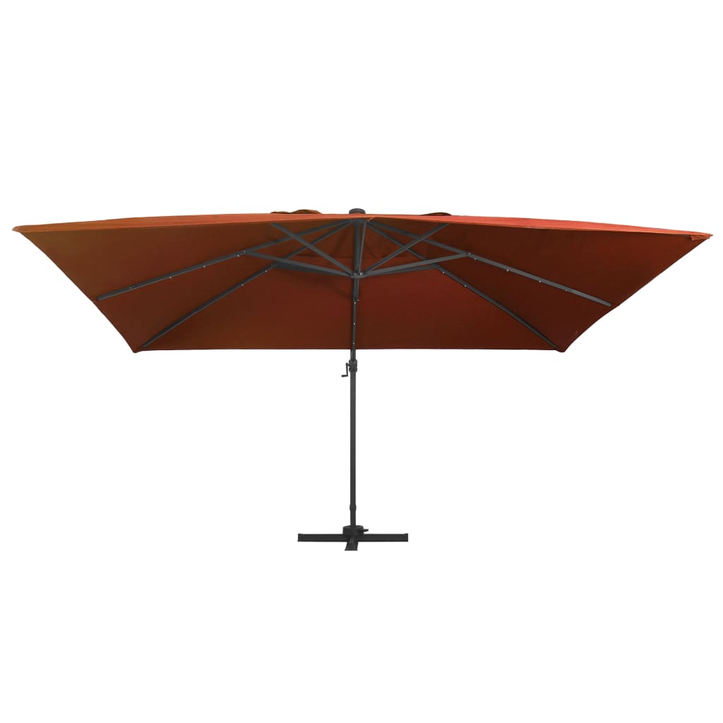 Cantilever Garden Parasol with LED Lights Terracotta 400x300 cm