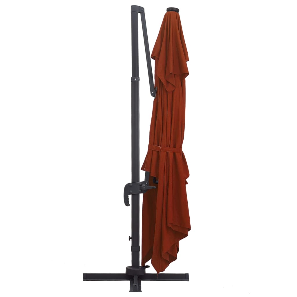 Cantilever Garden Parasol with LED Lights Terracotta 400x300 cm