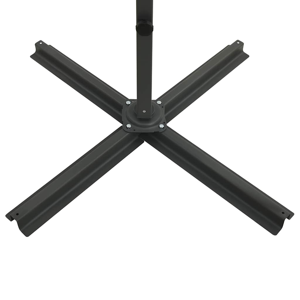 Cantilever Garden Parasol with Pole and LED Lights Sand 300 cm