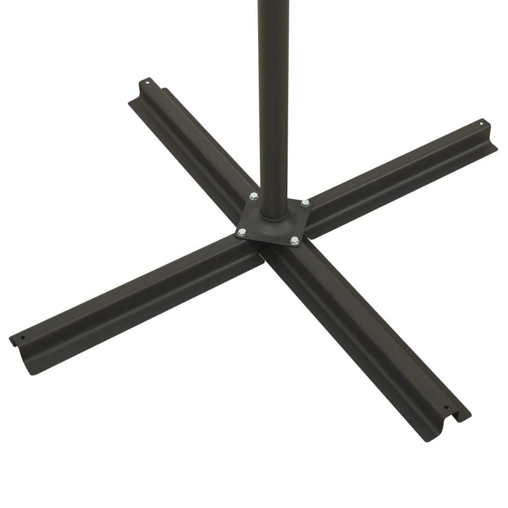 Cantilever Garden Parasol with Pole and LED Lights Taupe 300 cm