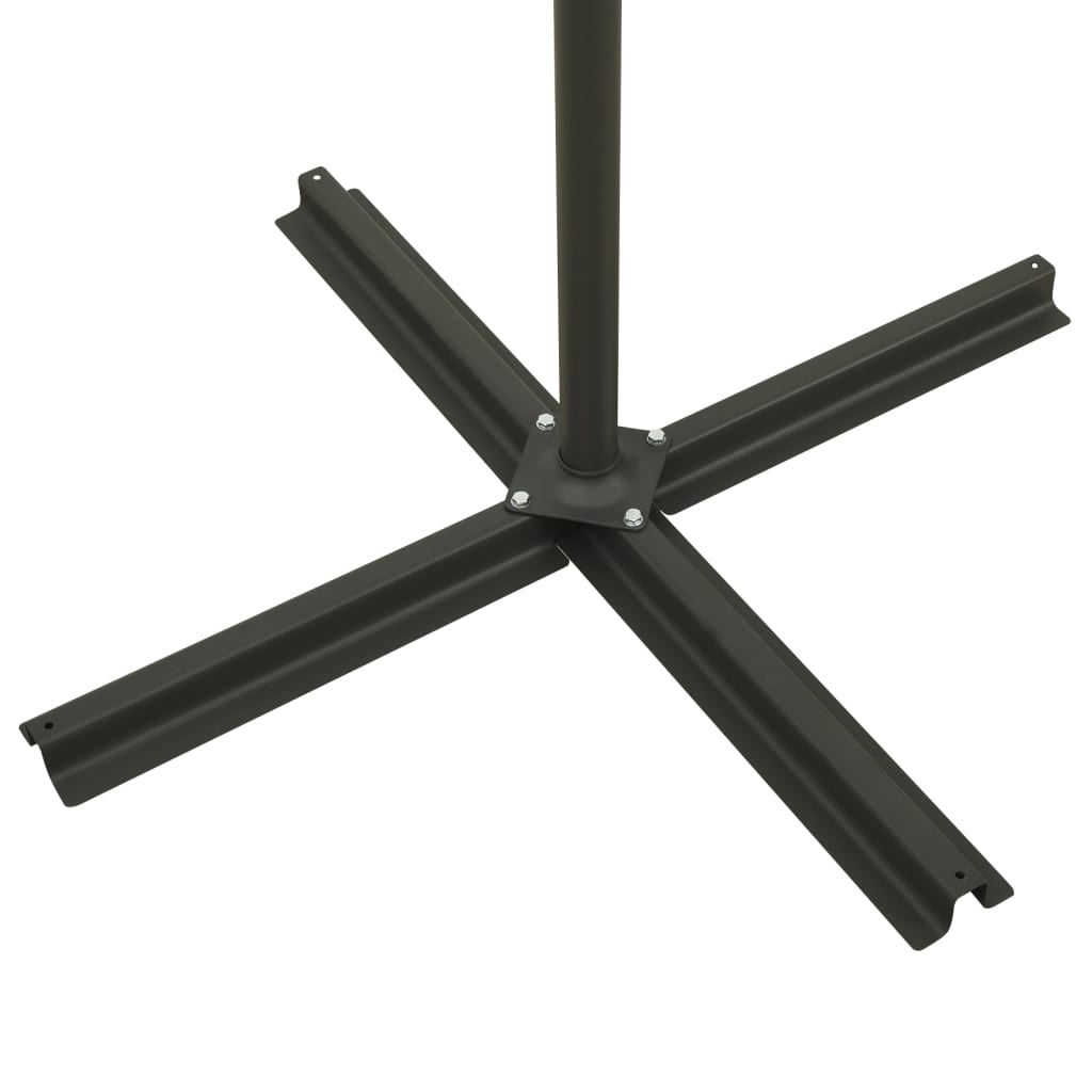 Cantilever Garden Parasol with Pole and LED Lights Terracotta 300 cm
