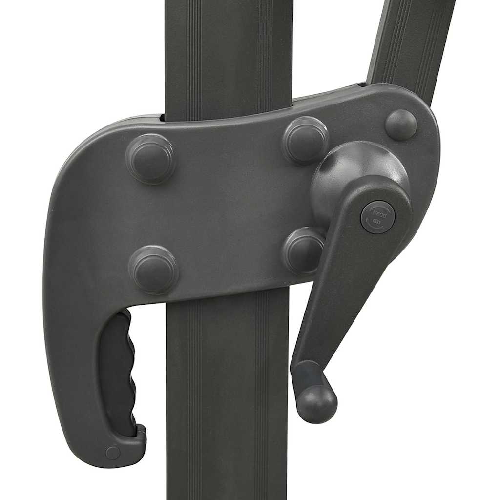 Cantilever Garden Parasol with Pole and LED Lights Black 300 cm