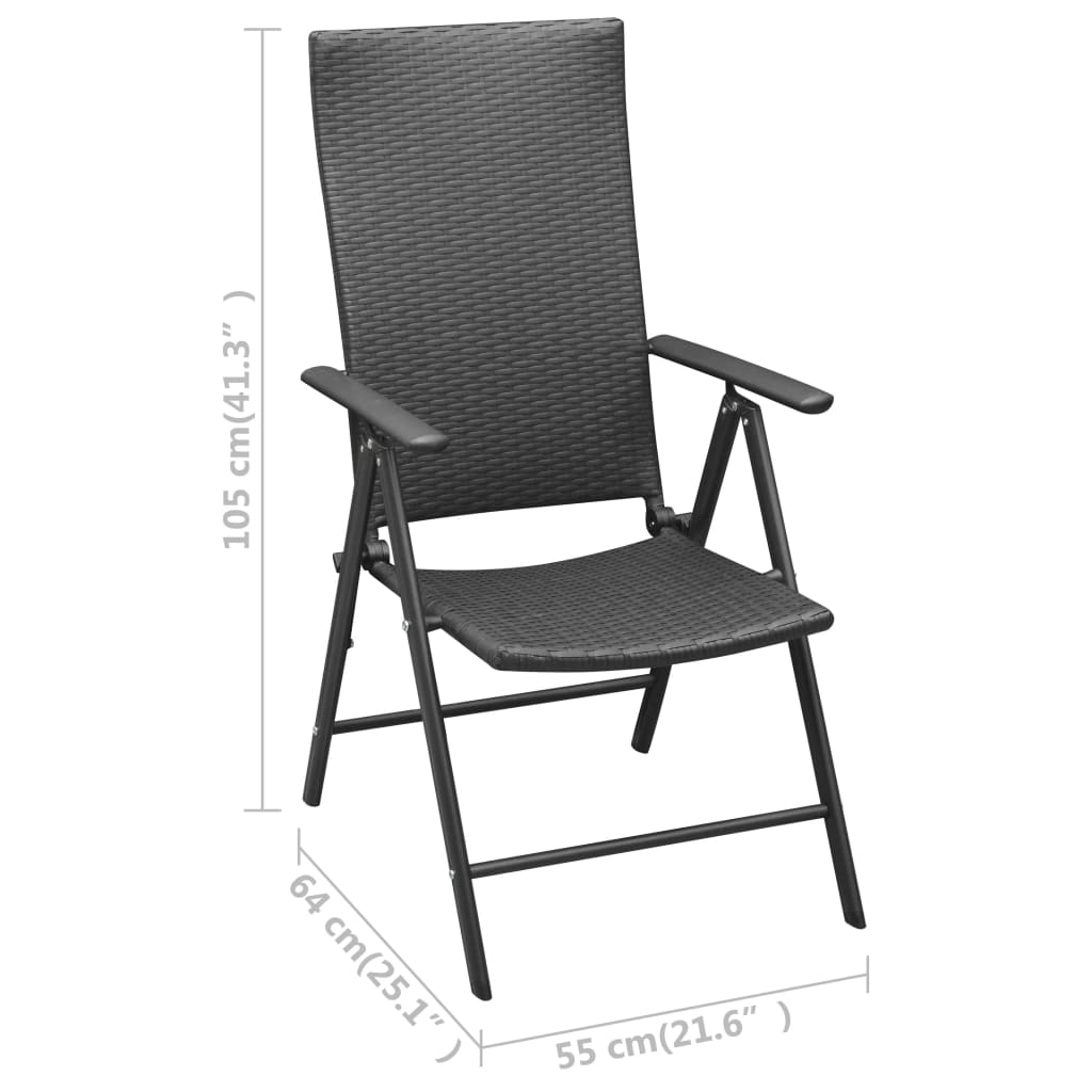5 Piece Garden Dining Set Black and Brown