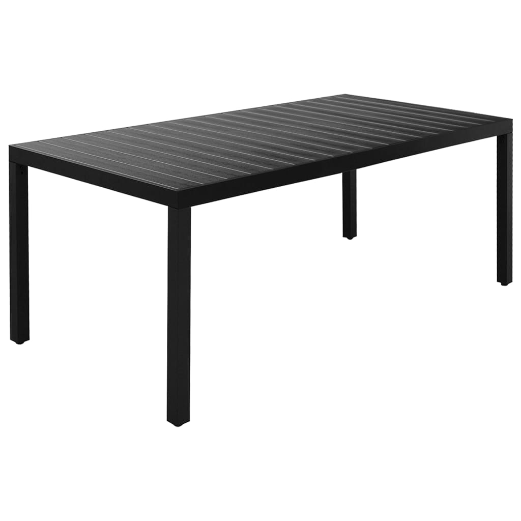 9 Piece Garden Dining Set Black