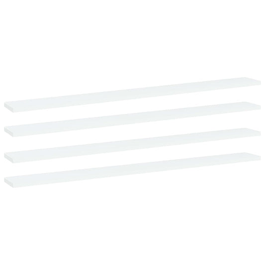 Bookshelf Boards 4 pcs White 100x10x1.5 cm Engineered Wood