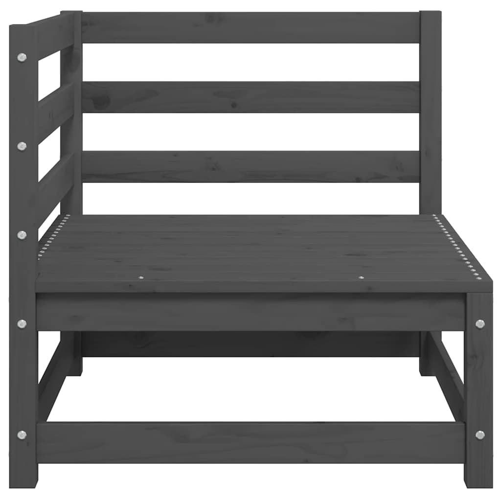 2 Piece Garden Lounge Set Grey Solid Pinewood