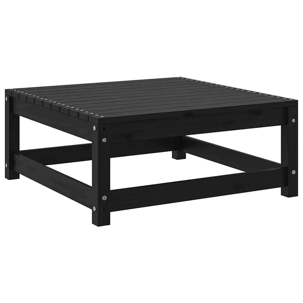 3 Piece Garden Lounge Set Black Solid Wood Pine