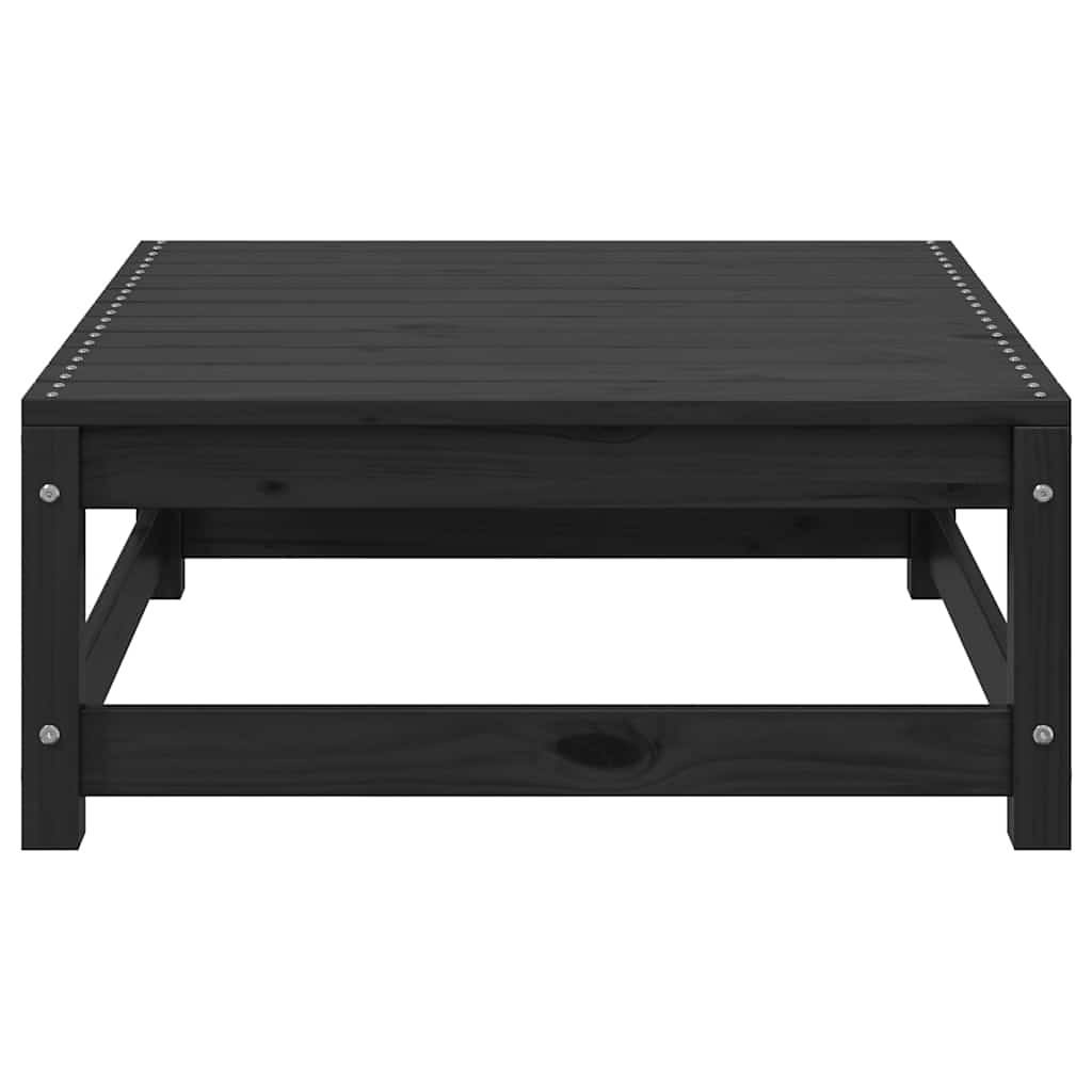 3 Piece Garden Lounge Set Black Solid Pinewood