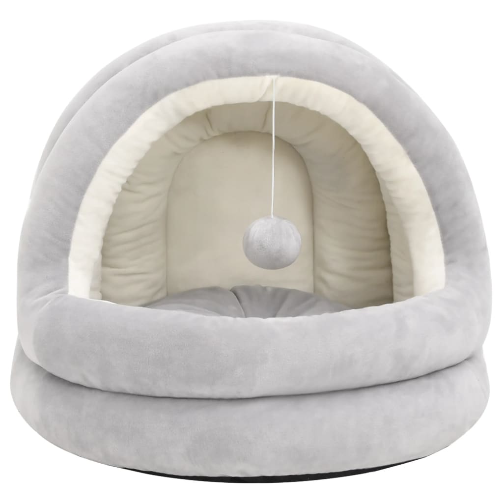 Cat Bed 50x50x45 cm Grey and Cream