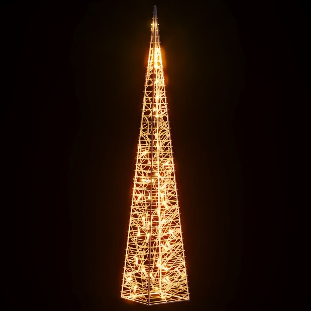 Acrylic Decorative LED Light Cone Warm White 90 cm