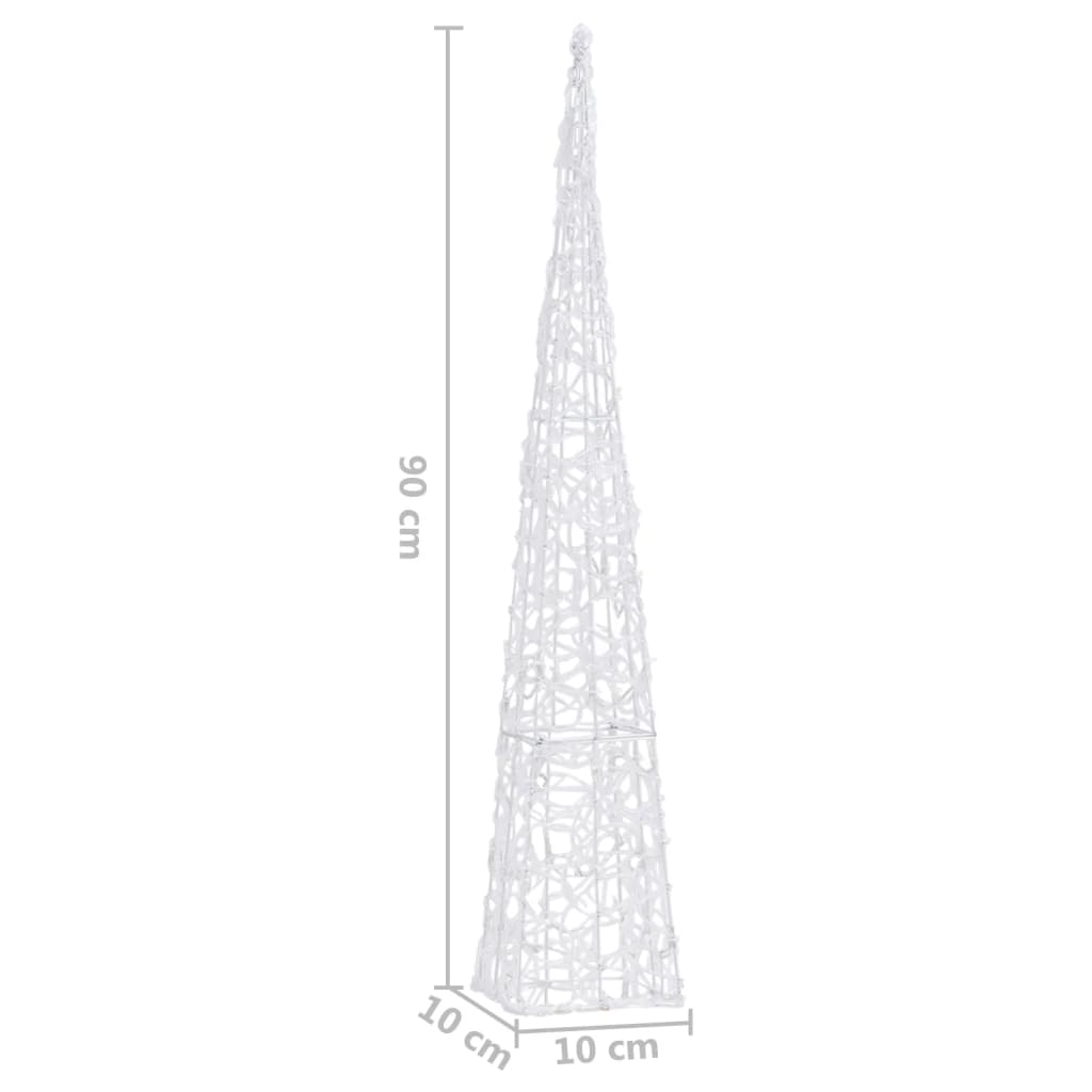 Acrylic Decorative LED Light Cone Warm White 90 cm