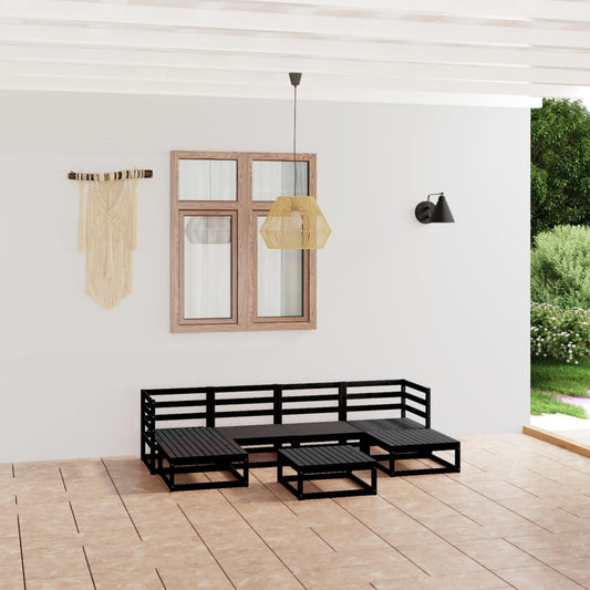 7 Piece Garden Lounge Set Solid Pinewood