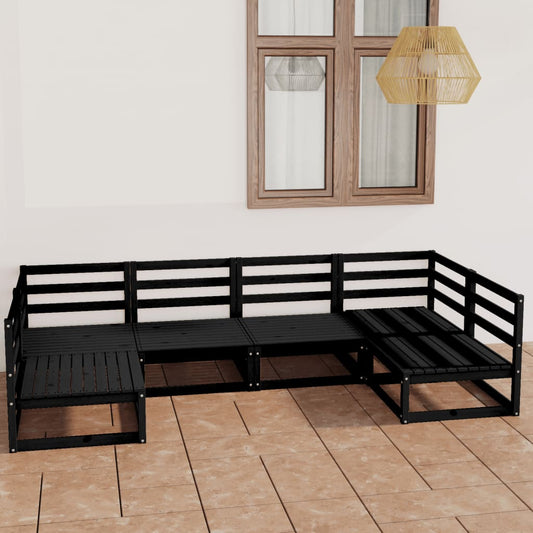 6 Piece Garden Lounge Set Solid Pinewood