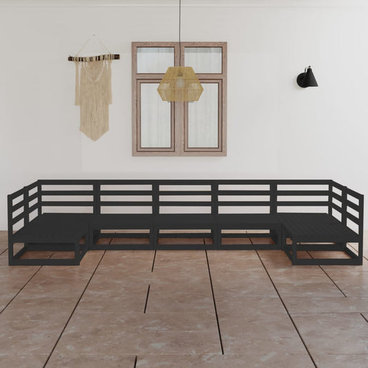 7 Piece Garden Lounge Set Solid Pinewood